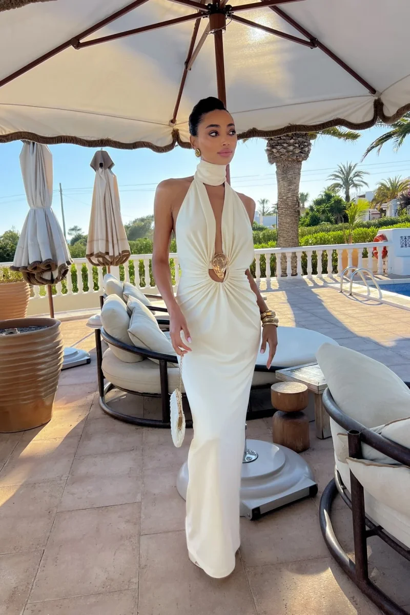 VESTIDO PÉROLA COMPRIDO COM APLICAÇÃO - Image 2