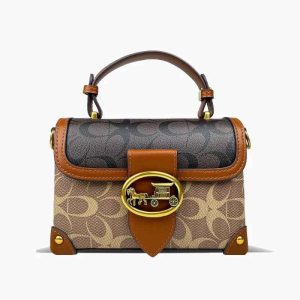 Bolsa Estruturada Feminina de Luxo com Fecho Metálico – Mont-Saint-Michel Elegância Atemporal e Design Retrô Contemporâneo