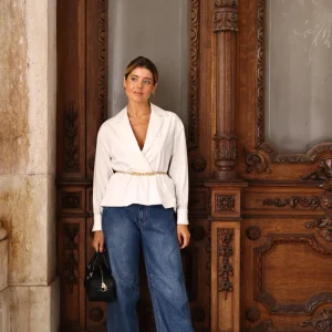 Jeans Wide Leg Com Costuras Frontais – Jijil
