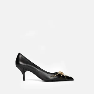 Sapato Salto Médio Tempting Black Gold - Jeffrey Campbell